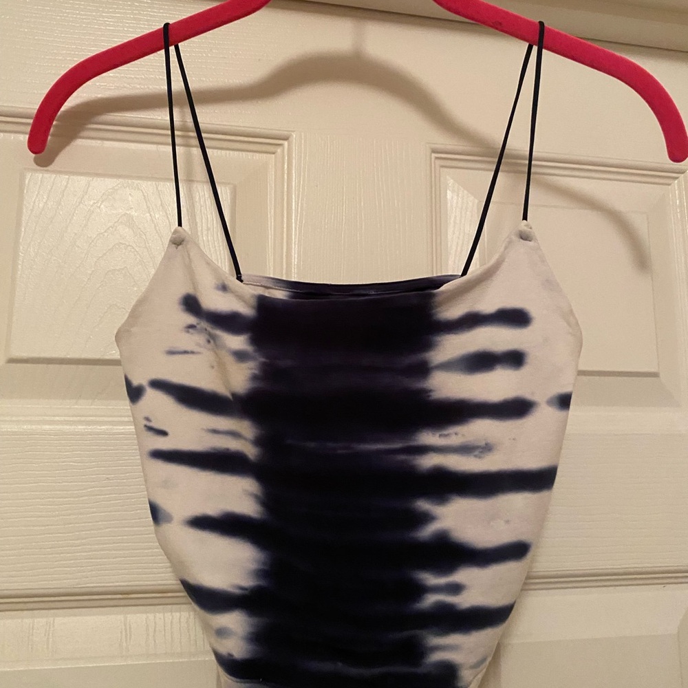 New Aeropostale Blue Medium Tie-Dye Spaghetti Strap Top Seriously Soft